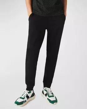 Мужские однотонные джоггеры Active с двойным лицом приталенного кроя Lacoste, цвет 031 Black