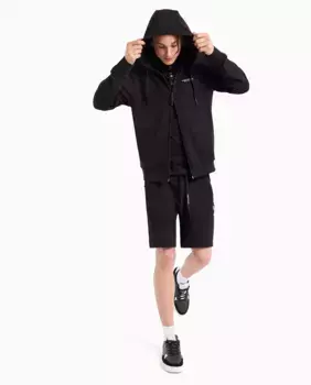 Мужские однотонные флисовые шорты-бермуды Armani Exchange, черный