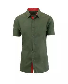 Мужские однотонные классические рубашки приталенного кроя с короткими рукавами Galaxy By Harvic