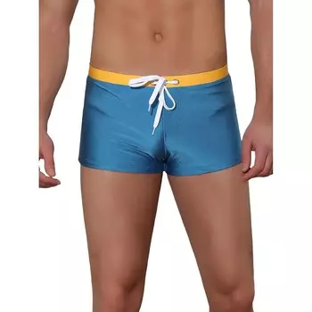 Мужские однотонные летние шорты для плавания для бассейна с эластичной резинкой на талии Lars Amadeus, цвет Navy Blue