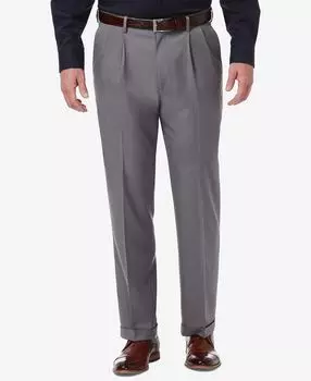 Мужские однотонные плиссированные классические брюки премиум-класса comfort stretch classic-fit Haggar, мульти
