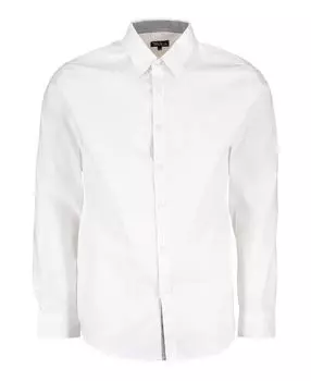 Мужские однотонные приталенные классические рубашки с длинным рукавом Galaxy By Harvic