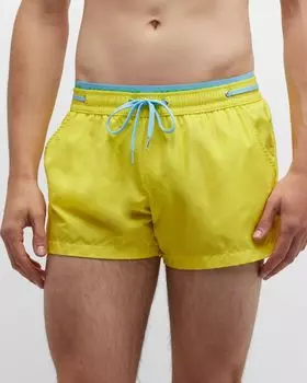 Мужские однотонные шорты для плавания с контрастной талией Moschino, цвет Yellow