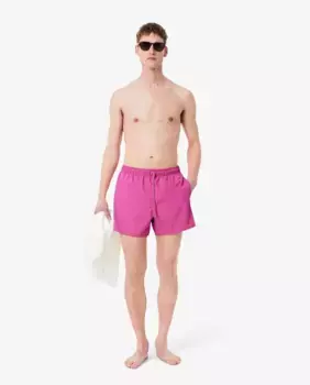 Мужские однотонные синие шорты-бермуды для плавания Lacoste, розовый