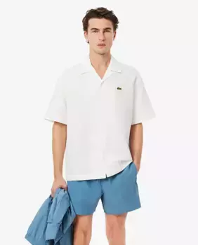 Мужские однотонные синие шорты-бермуды для плавания Lacoste, синий