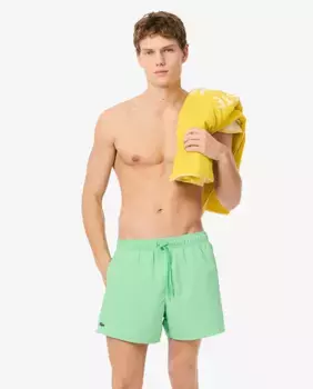 Мужские однотонные синие шорты-бермуды для плавания Lacoste, светло-зеленый