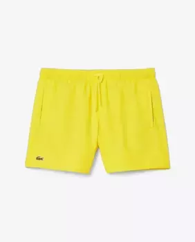 Мужские однотонные синие шорты-бермуды для плавания Lacoste, жёлтый