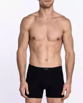 Мужские однотонные трикотажные боксерские шорты Punto Blanco, чёрный