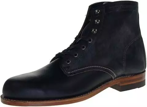 Мужские оригинальные ботинки Heritage Plain-Toe из черной кожи Wolverine