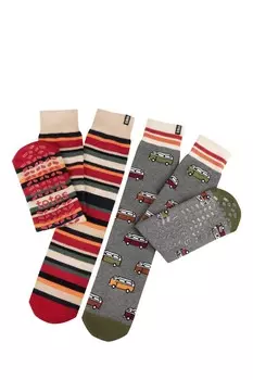 Мужские оригинальные носки тапочки, 2 пары Totes, красный