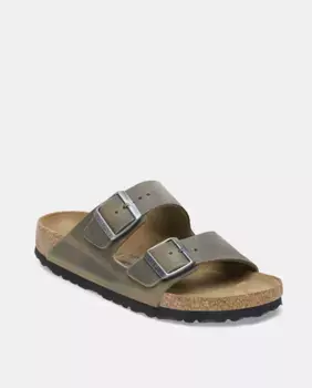 Мужские открытые кожаные сандалии Arizona Birkenstock, цвет Kaki