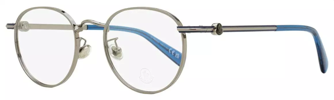 Мужские овальные очки Moncler ML5204H 014 рутений/синий 48 мм