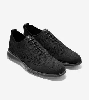 Мужские оксфорды Cole Haan 2.ZEROGRAND Wingtip Oxford, цвет black stitchlite
