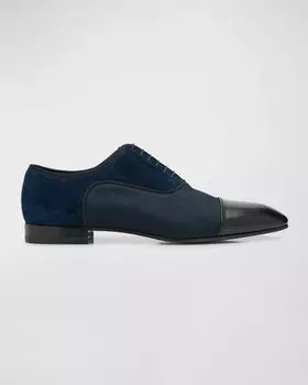 Мужские оксфорды Greggo с красной подошвой Christian Louboutin, цвет Black/Marine