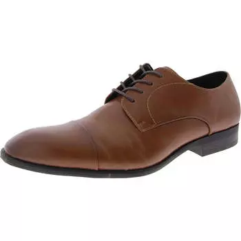 Мужские оксфорды Quinn из искусственной кожи на шнуровке Alfani, цвет tan smooth