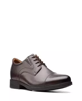 Мужские оксфорды whiddon cap-toe Clarks, темно-коричневый