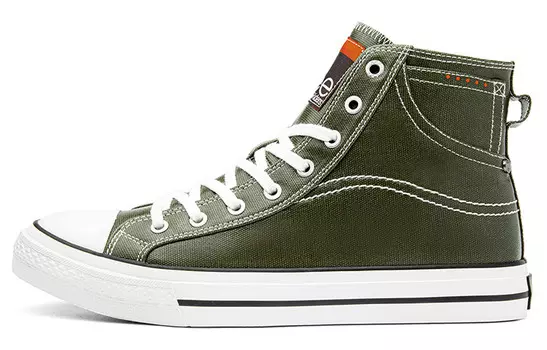 Мужские парусиновые кеды средней высоты оливково-зеленого цвета Lee