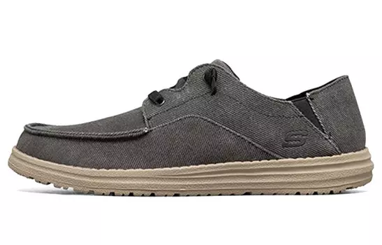 Мужские парусиновые туфли с низким верхом черного/коричневого цвета Skechers