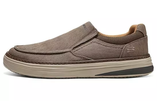 Мужские парусиновые туфли с низким верхом коричневого/бежевого цвета Skechers