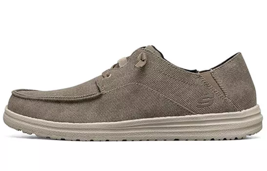 Мужские парусиновые туфли с низким верхом коричневого цвета Skechers