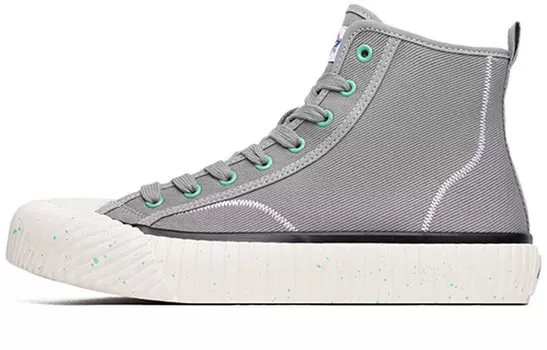 Мужские парусиновые туфли с высоким берцем серые Dickies