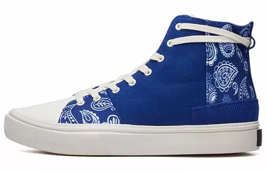 Мужские парусиновые туфли с высоким берцем, темно-синие/огненно-красные Fila Fusion