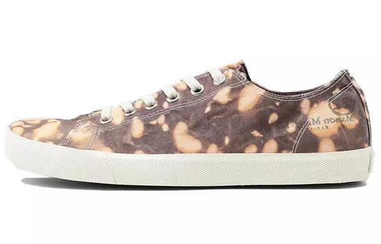 Мужские парусиновые туфли Tabi с низким верхом. Коричневый, оранжево-желтый, белый. Maison Margiela