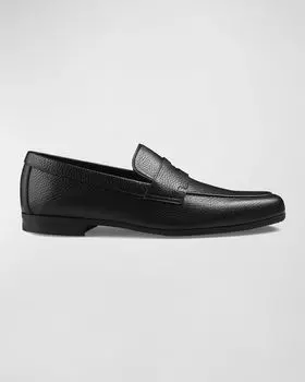 Мужские пенни-лоферы Thorne из мягкой фактурной кожи John Lobb, цвет Black