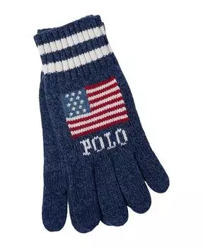 Мужские перчатки с ярким флагом Polo Ralph Lauren, мультиколор