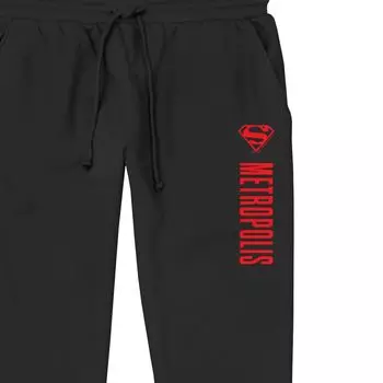 Мужские пижамные брюки для бега с вертикальным логотипом Superman Metropolis Licensed Character