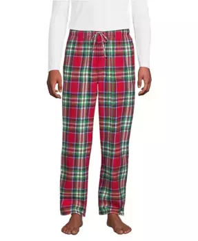 Мужские пижамные брюки из фланели Lands' End, красный