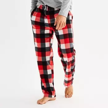 Мужские пижамные брюки из микрофлиса Sonoma Goods For Life, цвет Red Multi Check
