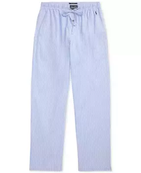 Мужские пижамные брюки в полоску из ткани Polo Ralph Lauren, синий