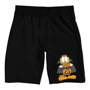 Мужские пижамные шорты Garfield Halloween Cat Licensed Character, черный