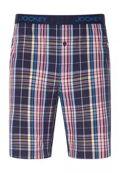 Мужские пижамные шорты из мягкой стираной ткани с логотипом на поясе JOCKEY, цвет Maritime Blue