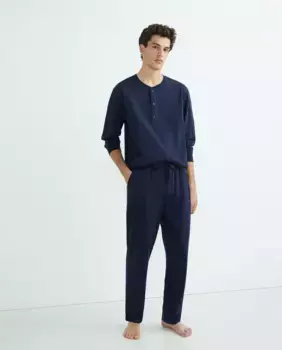 Мужские пижамные штаны из экологически чистого хлопка Emidio Tucci, синий