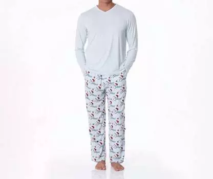 Мужские пижамные штаны с принтом в виде синих праздничных акул KICKEE