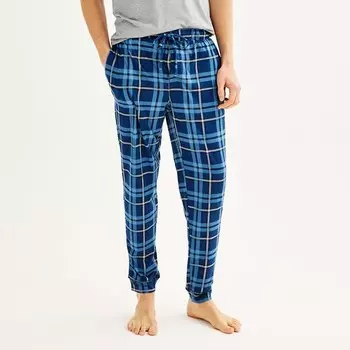 Мужские пижамные штаны Sonoma Goods For Life с супермягкой окантовкой снизу, цвет Navy Blue Check