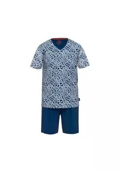 Мужские пижамы, 2 шт Комплект - Короткий, короткий, V-образный вырез, хлопок Ceceba, цвет Blau/wei_