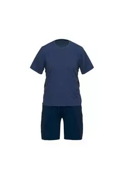 Мужские пижамы, 2 шт. Комплект - коротышка, короткий, с круглым вырезом ceceba, синий