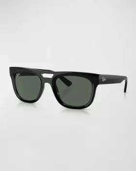 Мужские пластиковые квадратные солнцезащитные очки Ray Ban, цвет Black
