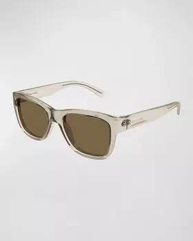 Мужские пластиковые квадратные солнцезащитные очки SL 674 Saint Laurent, цвет Beige