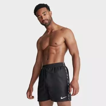 Мужские плавательные шорты Nike Volley 5 дюймов с тесьмой и логотипом, черный