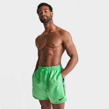 Мужские плавательные шорты Nike Volley 5 дюймов с тесьмой и логотипом, зеленый