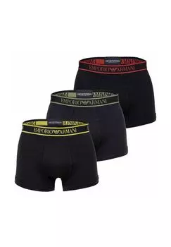 Мужские плавки, 3 шт - CORE LOGOBAND, шорты-боксеры, хлопок стрейч EMPORIO ARMANI, черный