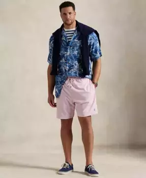 Мужские плавки Big & Tall Traveler Stretch классического кроя Polo Ralph Lauren, розовый