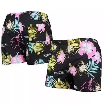 Мужские плавки FOCO Black Indiana Hoosiers с неоновым цветочным принтом