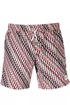 Мужские плавки Karl Lagerfeld Beachwear пляжные с контрастным принтом, черный/красный