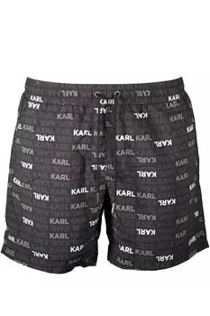 Мужские плавки Karl Lagerfeld Beachwear пляжные с надписями, черный