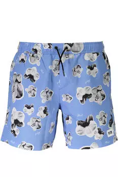 Мужские плавки Karl Lagerfeld Beachwear пляжные с изображением орхидей, синий